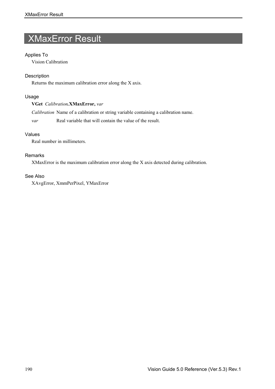 Xmaxerror result | Epson 5 User Manual | Page 204 / 216
