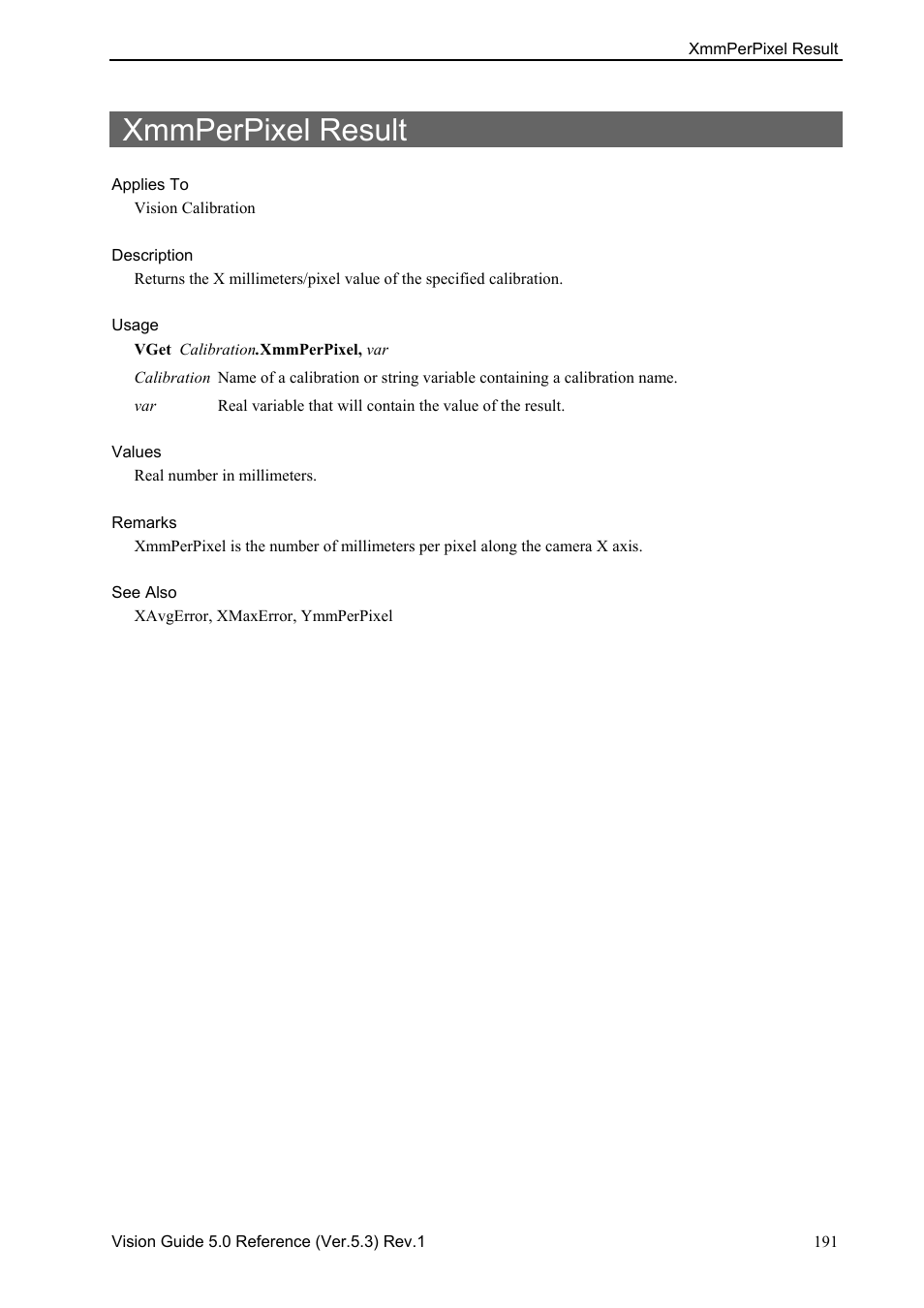 Xmmperpixel result | Epson 5 User Manual | Page 205 / 216