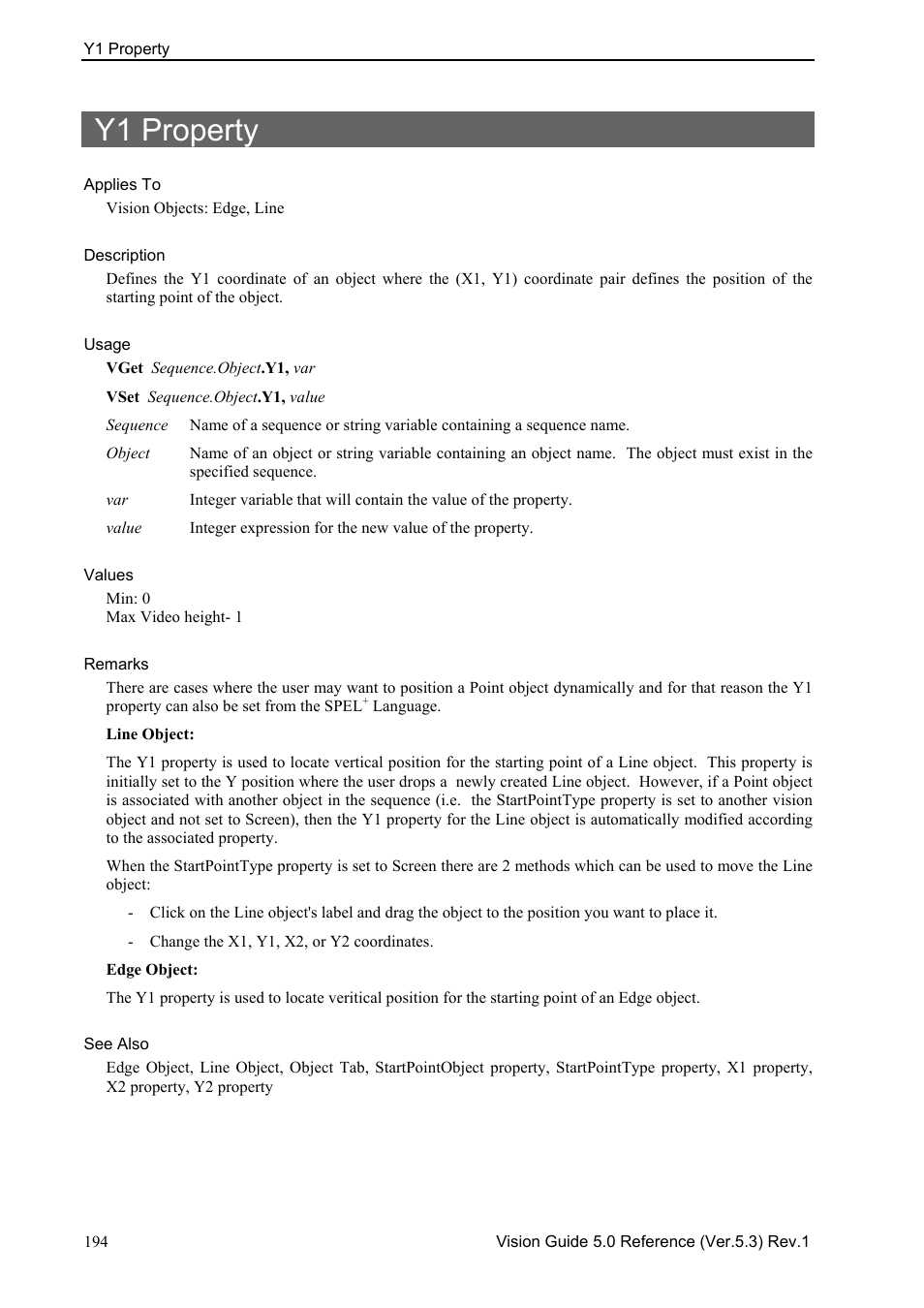 Y1 property | Epson 5 User Manual | Page 208 / 216