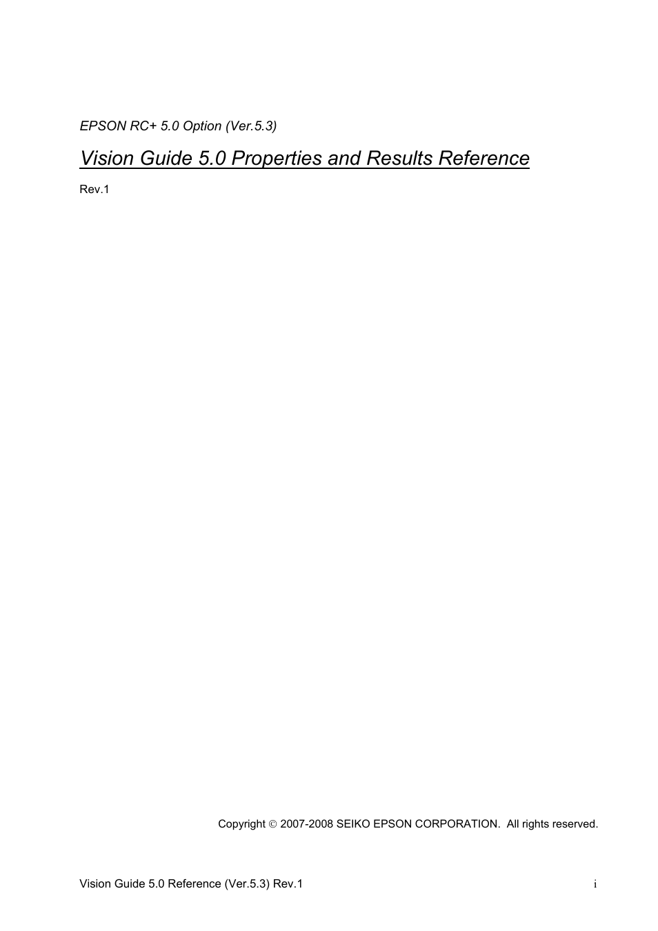 Preface, Vision guide 5.0 properties and results reference | Epson 5 User Manual | Page 3 / 216