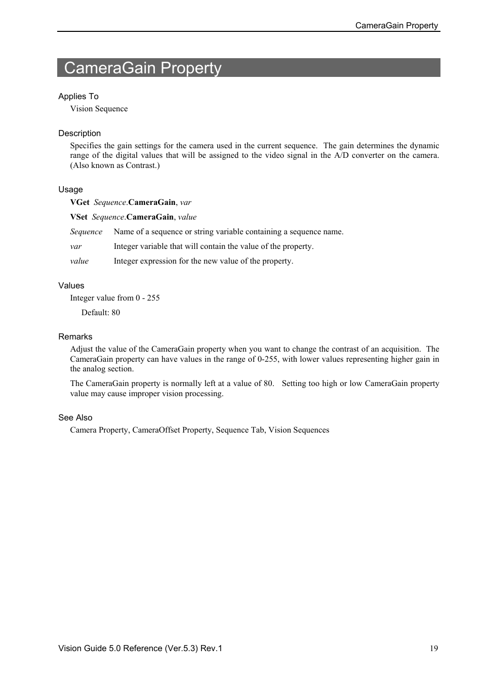 Cameragain property | Epson 5 User Manual | Page 33 / 216