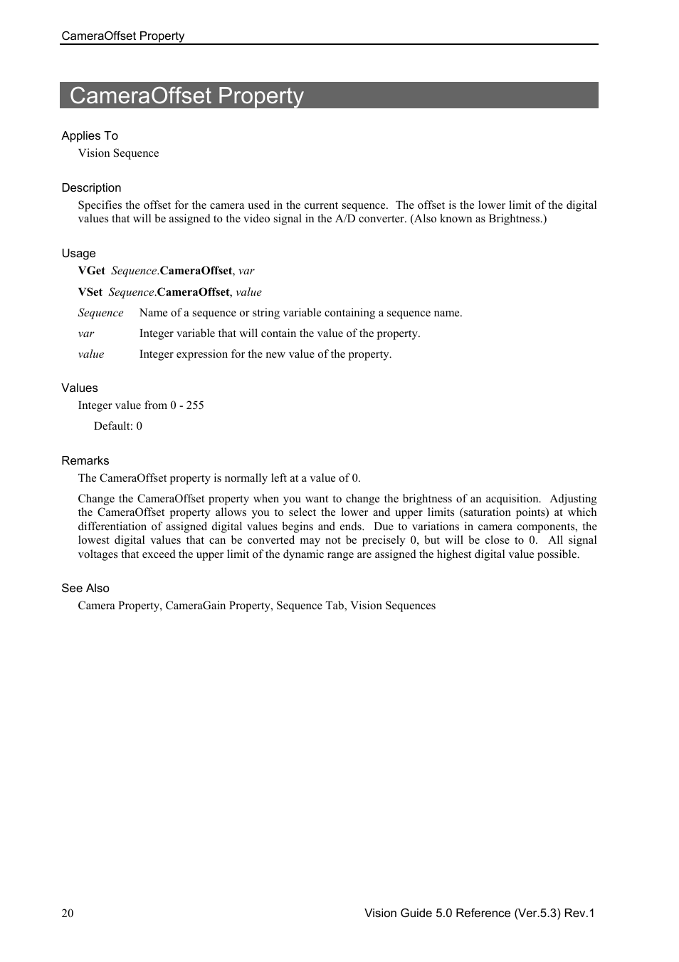 Cameraoffset property | Epson 5 User Manual | Page 34 / 216