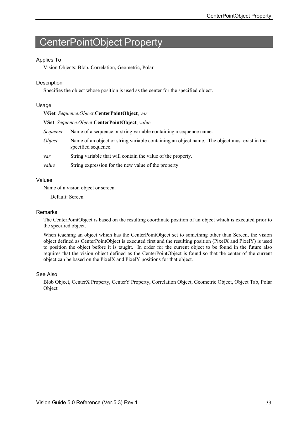 Centerpointobject property | Epson 5 User Manual | Page 47 / 216