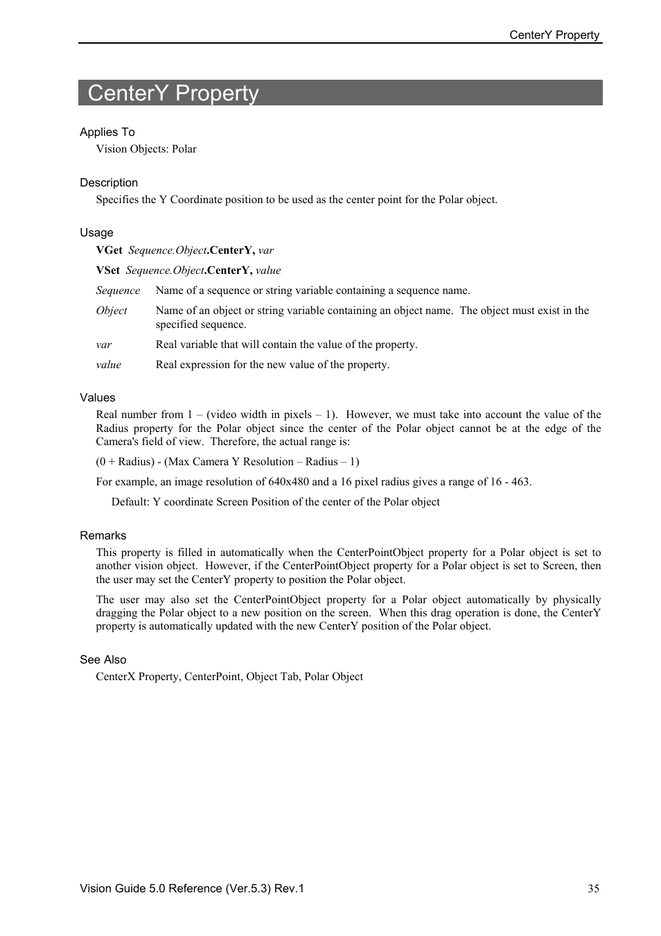 Centery property | Epson 5 User Manual | Page 49 / 216