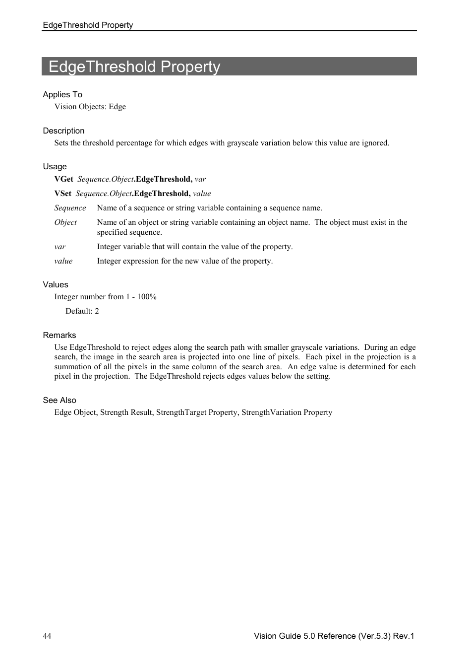 Edgethreshold property | Epson 5 User Manual | Page 58 / 216