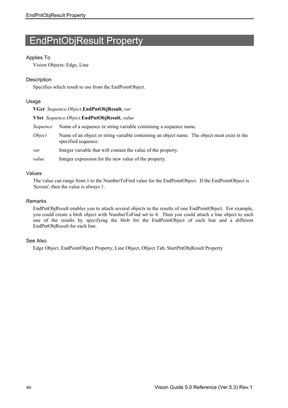 Endpntobjresult property | Epson 5 User Manual | Page 60 / 216