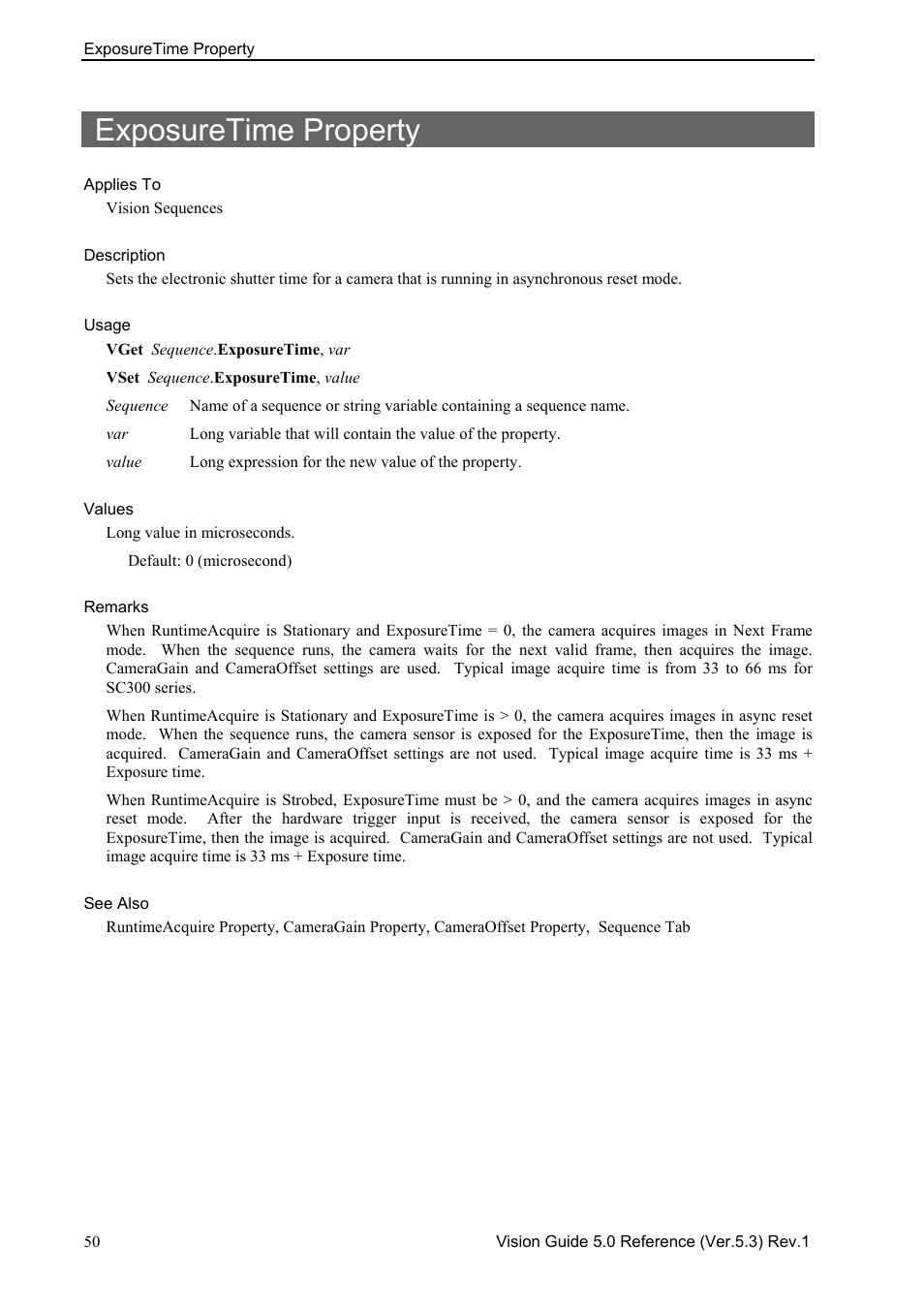 Exposuretime property | Epson 5 User Manual | Page 64 / 216