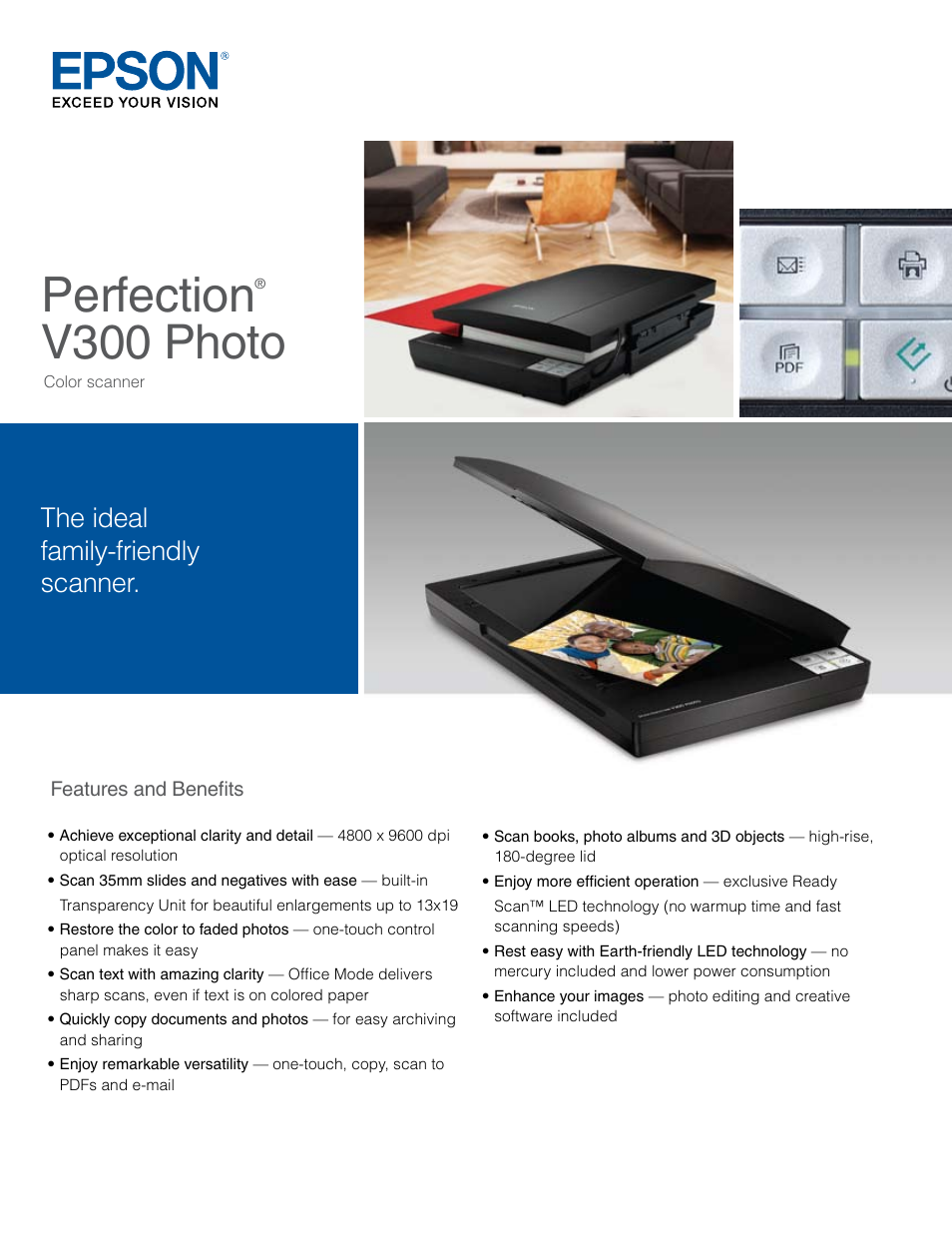 Epson Perfection V300 Photo User Manual | 2 pages