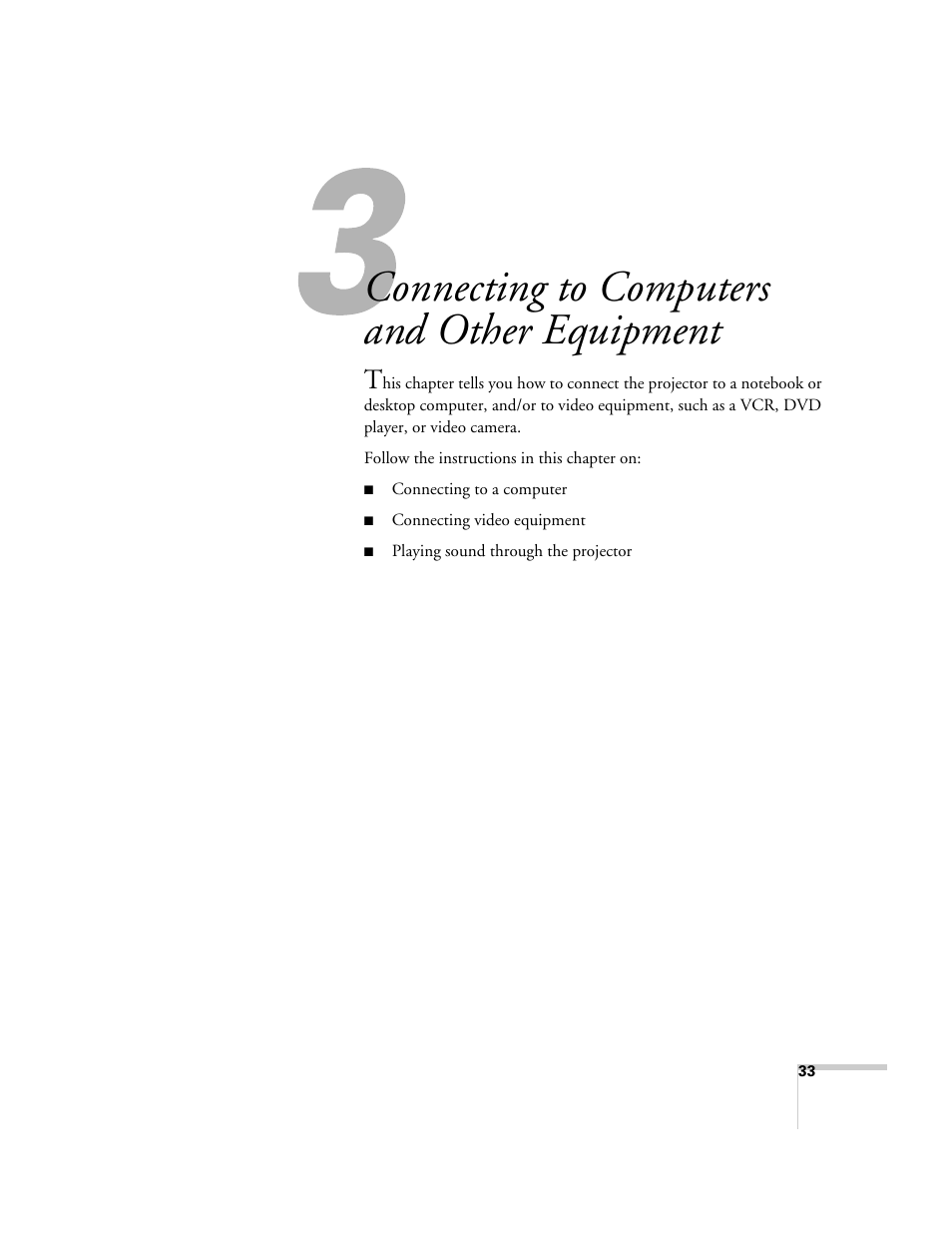 Connecting to computers and other equipment | Epson 1710c User Manual | Page 33 / 100