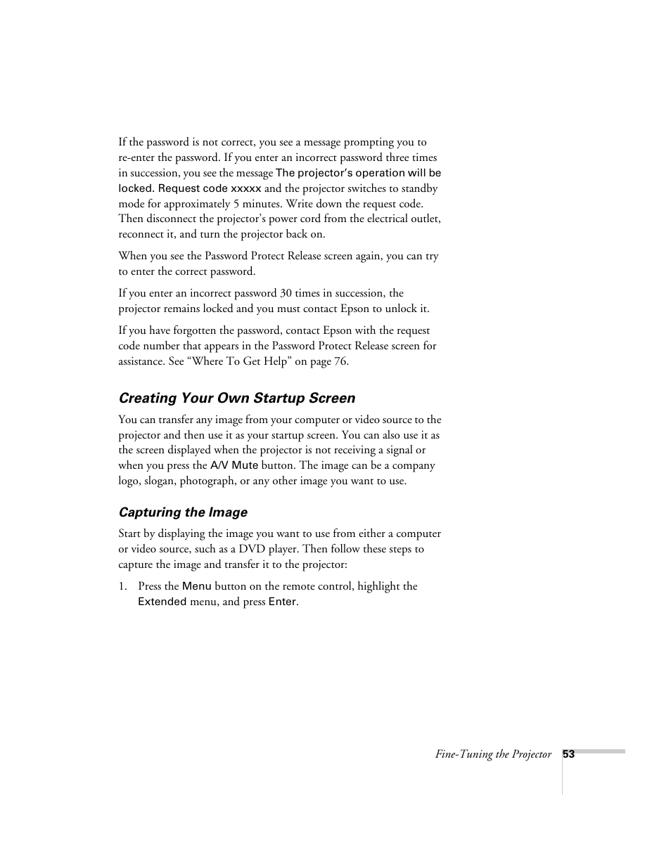 Creating your own startup screen | Epson 1710c User Manual | Page 53 / 100