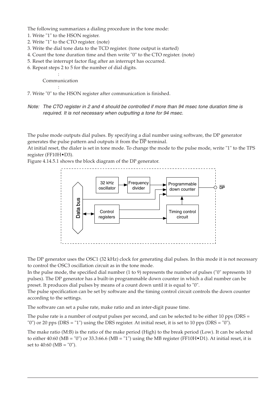 5 pulse mode (dp) | Epson S1C63558 User Manual | Page 129 / 185
