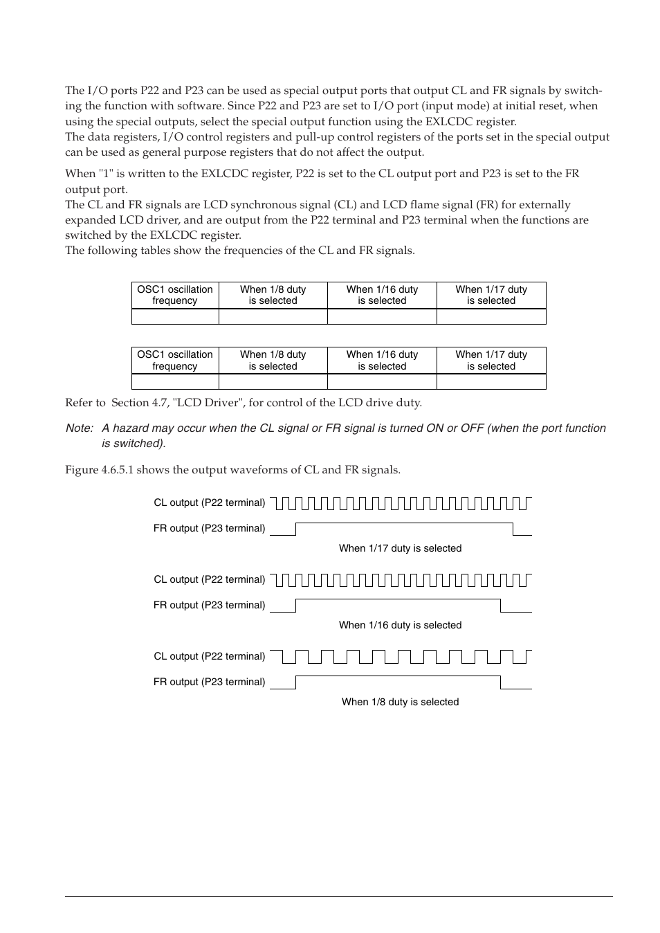5 special outputs (cl, fr) | Epson S1C63558 User Manual | Page 53 / 185