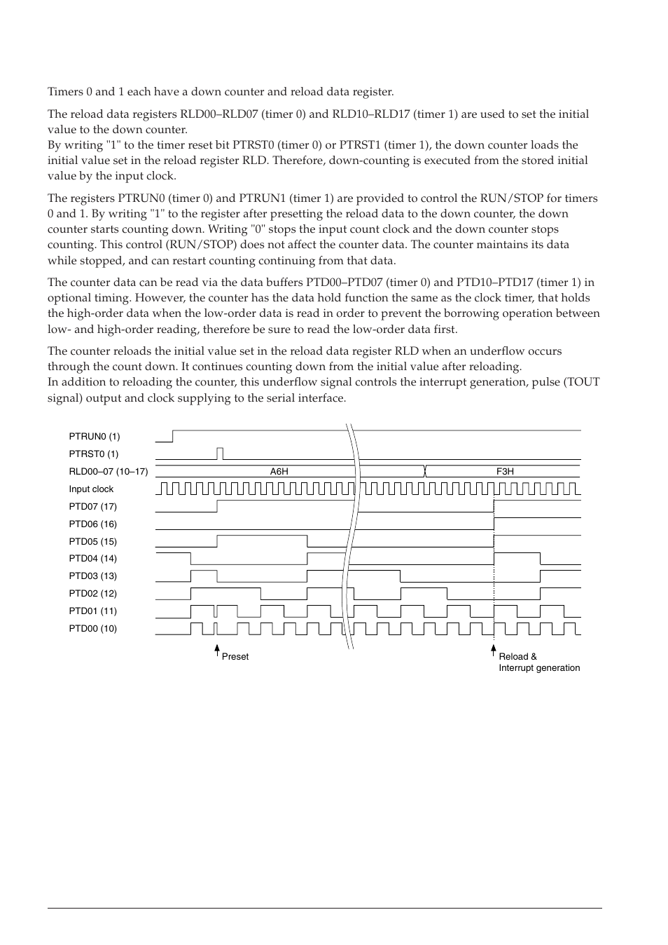 2 setting of initial value and counting down | Epson S1C63558 User Manual | Page 76 / 185