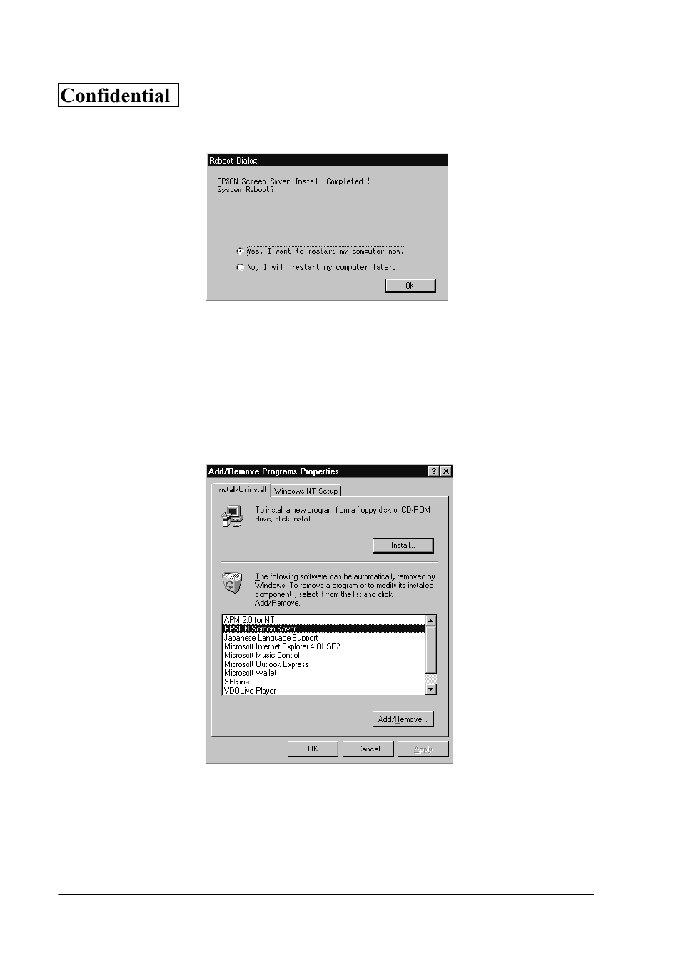 Uninstallation, Confidential | Epson SR-600 User Manual | Page 78 / 192