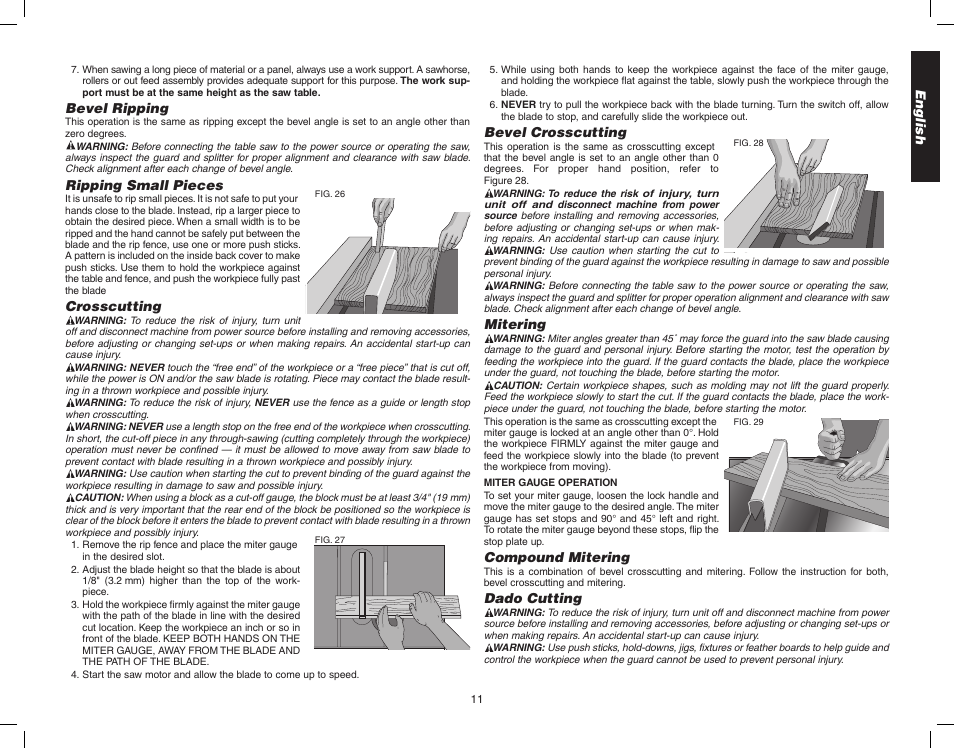 Epson WOODWORKER'S TABLE SAW DW746 User Manual | Page 13 / 52