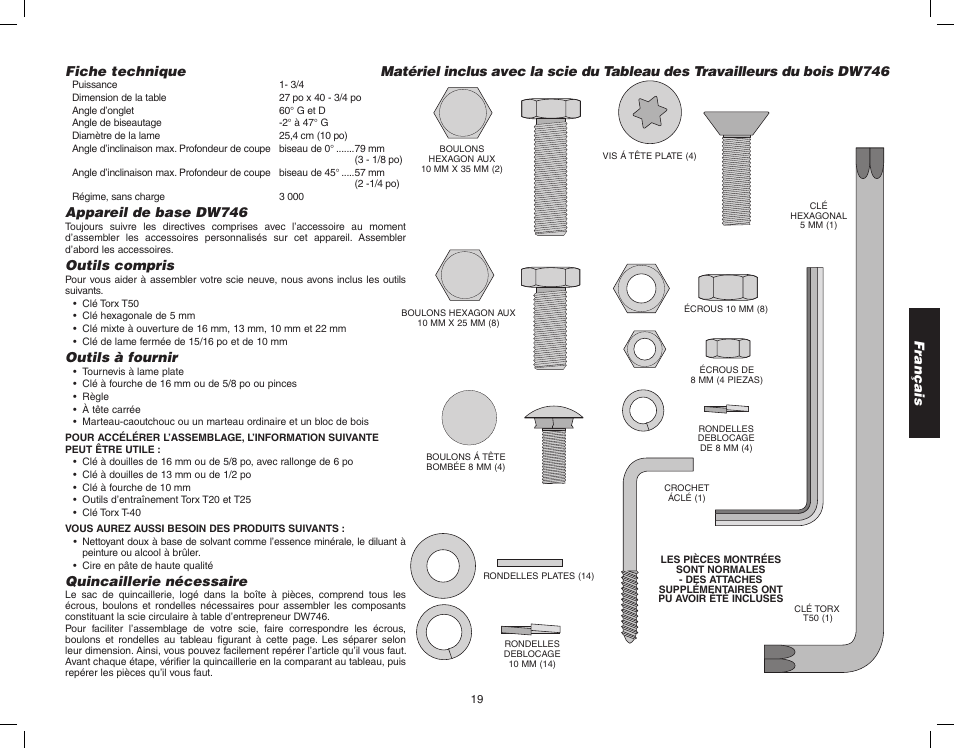 Epson WOODWORKER'S TABLE SAW DW746 User Manual | Page 21 / 52