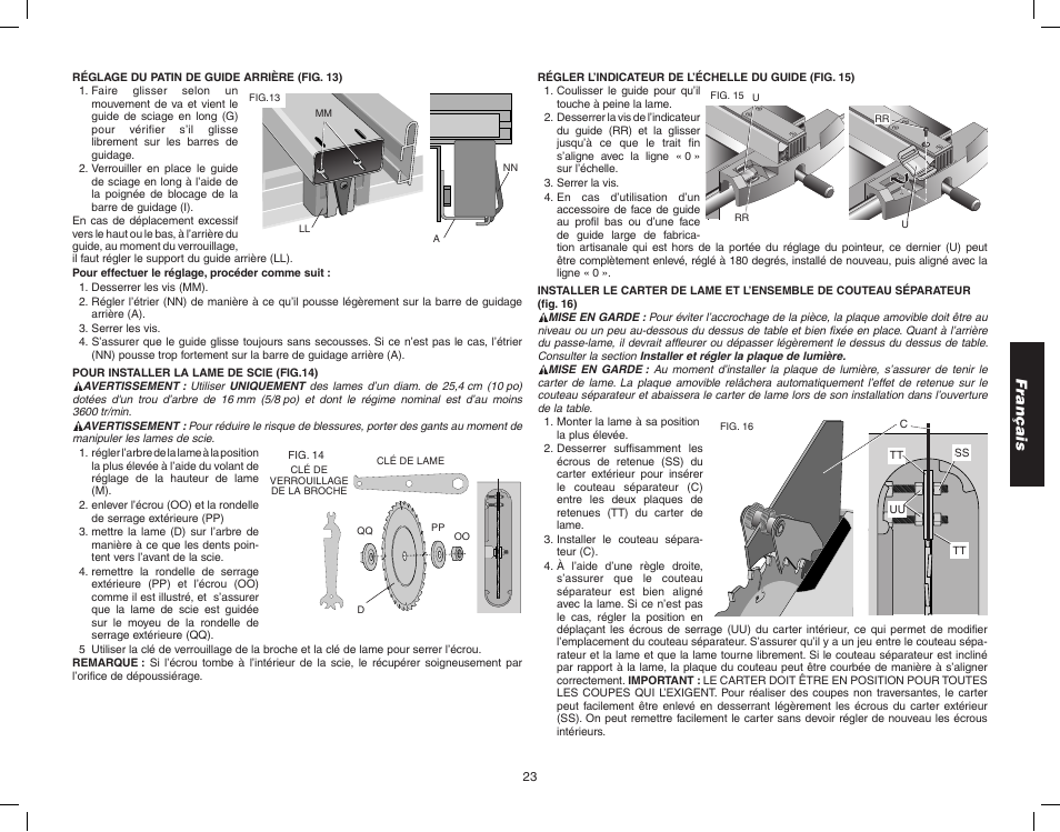 Epson WOODWORKER'S TABLE SAW DW746 User Manual | Page 25 / 52
