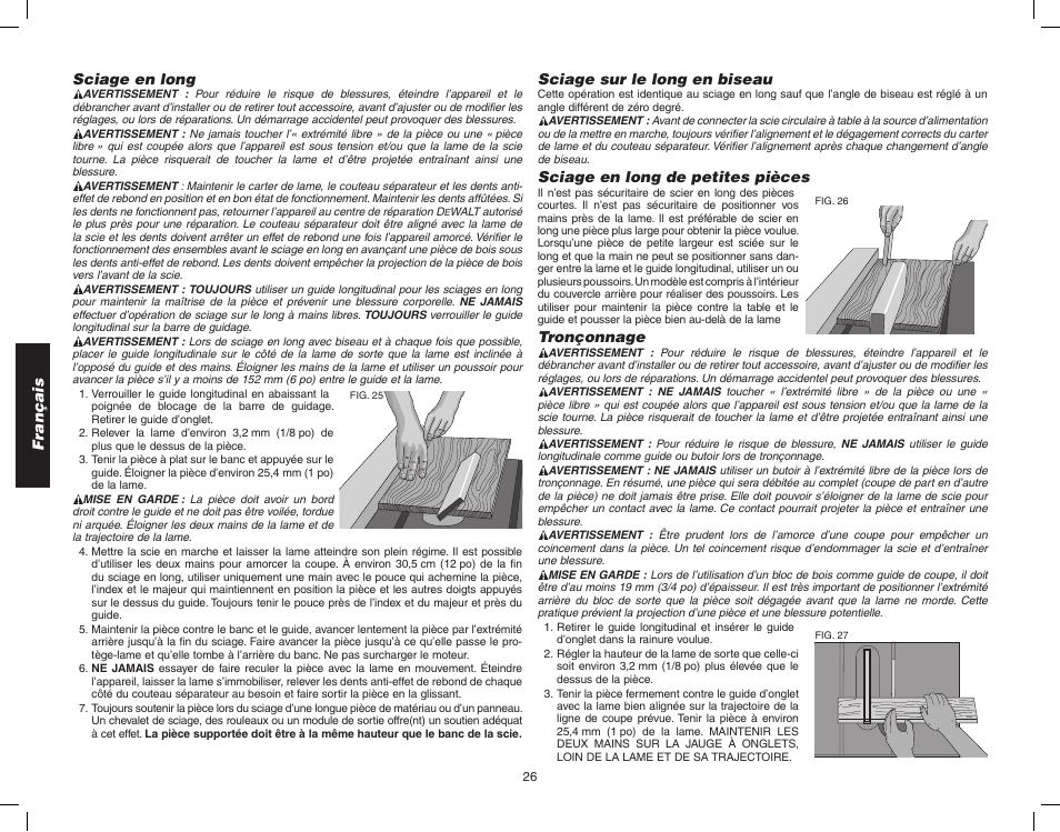 Epson WOODWORKER'S TABLE SAW DW746 User Manual | Page 28 / 52