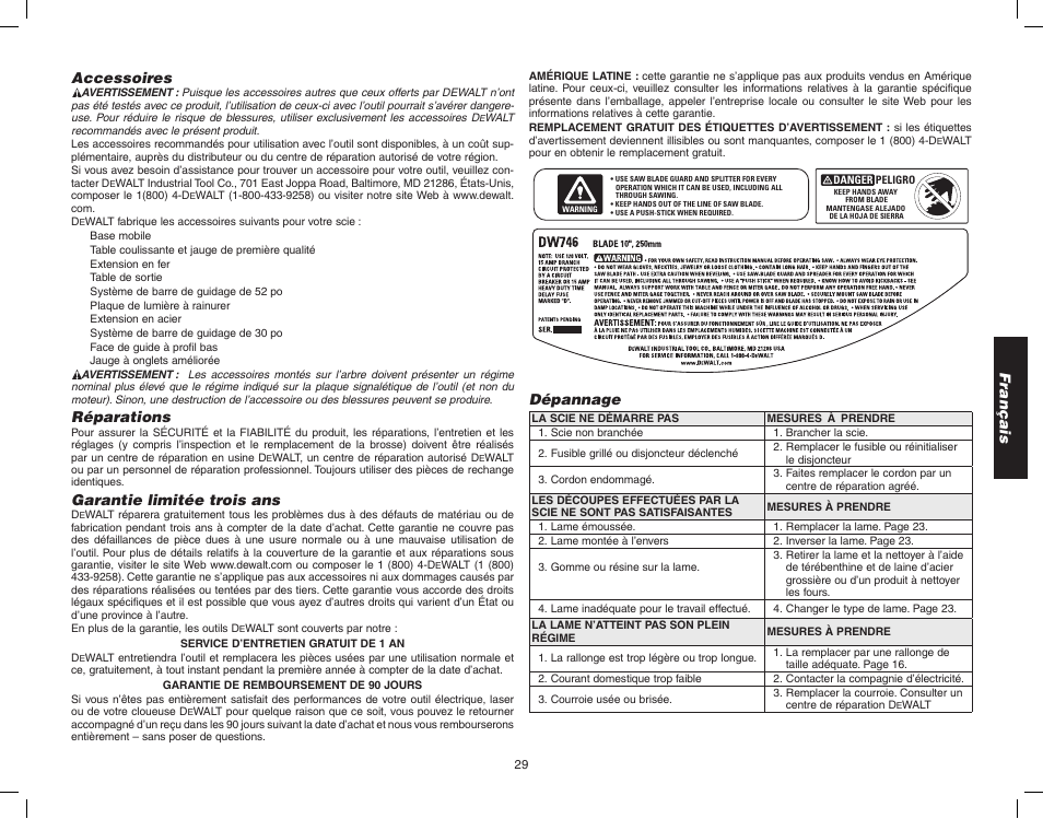 Epson WOODWORKER'S TABLE SAW DW746 User Manual | Page 31 / 52