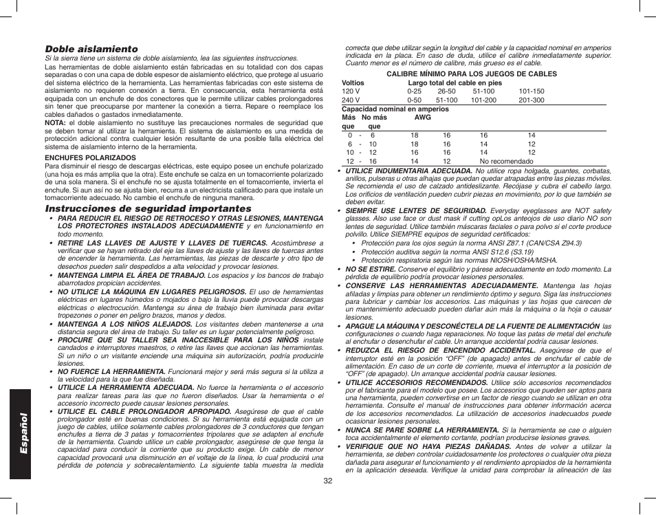 Epson WOODWORKER'S TABLE SAW DW746 User Manual | Page 34 / 52