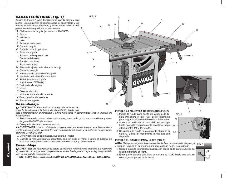 Epson WOODWORKER'S TABLE SAW DW746 User Manual | Page 38 / 52