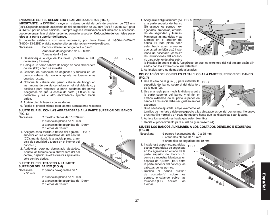 Epson WOODWORKER'S TABLE SAW DW746 User Manual | Page 39 / 52