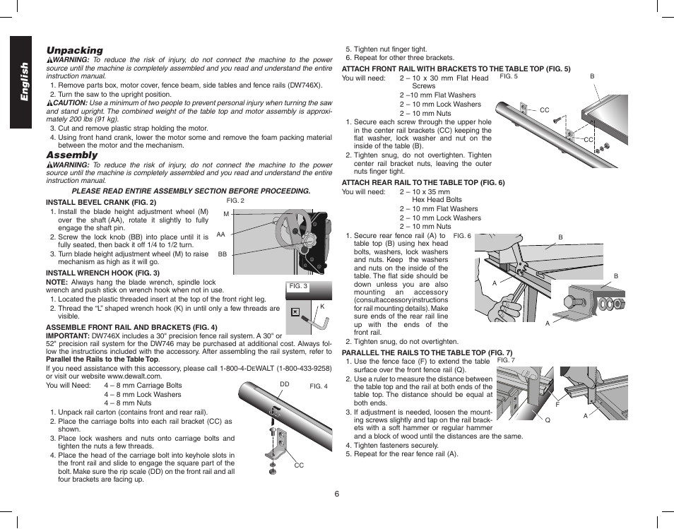 Epson WOODWORKER'S TABLE SAW DW746 User Manual | Page 8 / 52