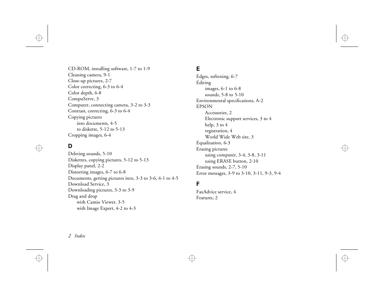 Epson PhotoPC 550 User Manual | Page 100 / 107