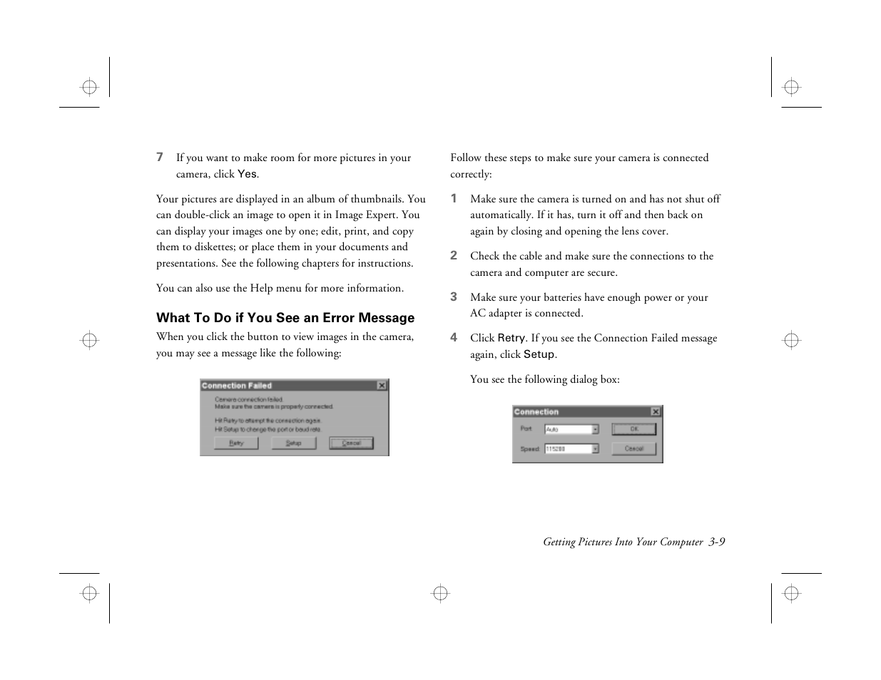 What to do if you see an error message | Epson PhotoPC 550 User Manual | Page 41 / 107