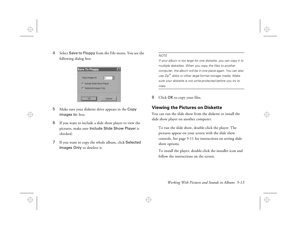 Viewing the pictures on diskette | Epson PhotoPC 550 User Manual | Page 63 / 107