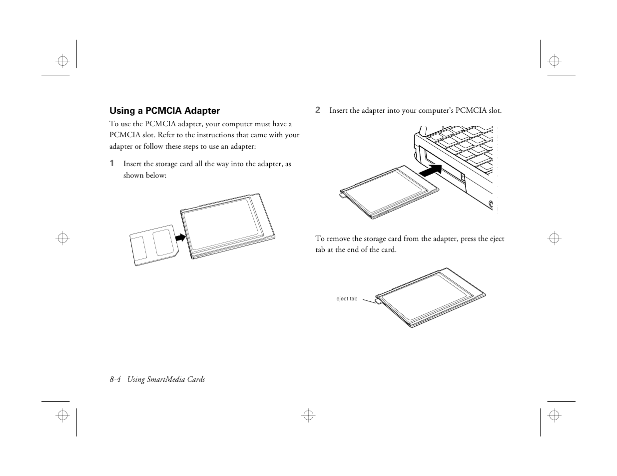 Using a pcmcia adapter | Epson PhotoPC 550 User Manual | Page 84 / 107