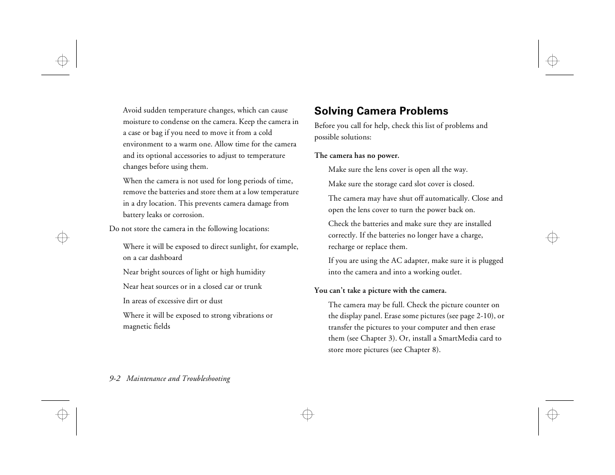 Solving camera problems | Epson PhotoPC 550 User Manual | Page 88 / 107