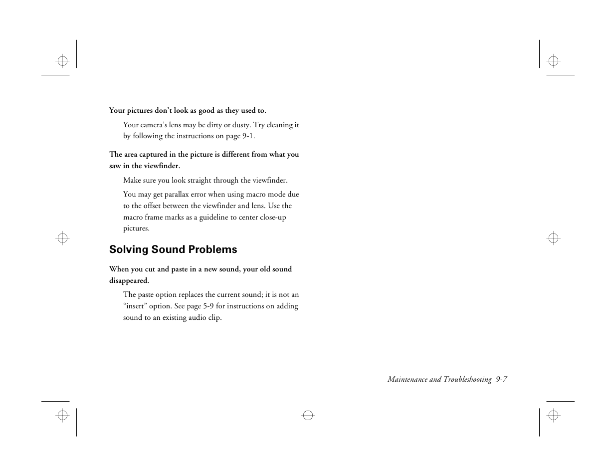 Solving sound problems | Epson PhotoPC 550 User Manual | Page 93 / 107