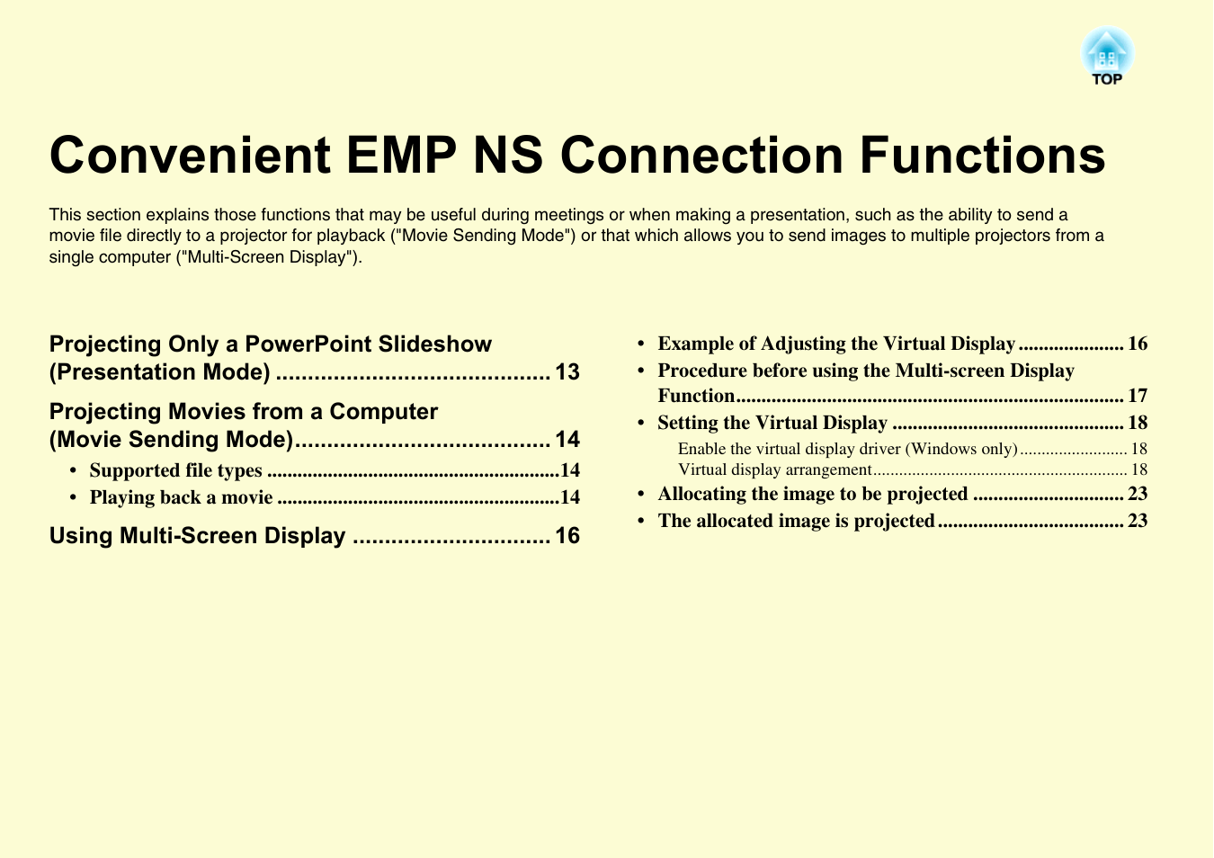 Convenient emp ns connection functions | Epson EASYMP EMP-1705 User Manual | Page 12 / 100