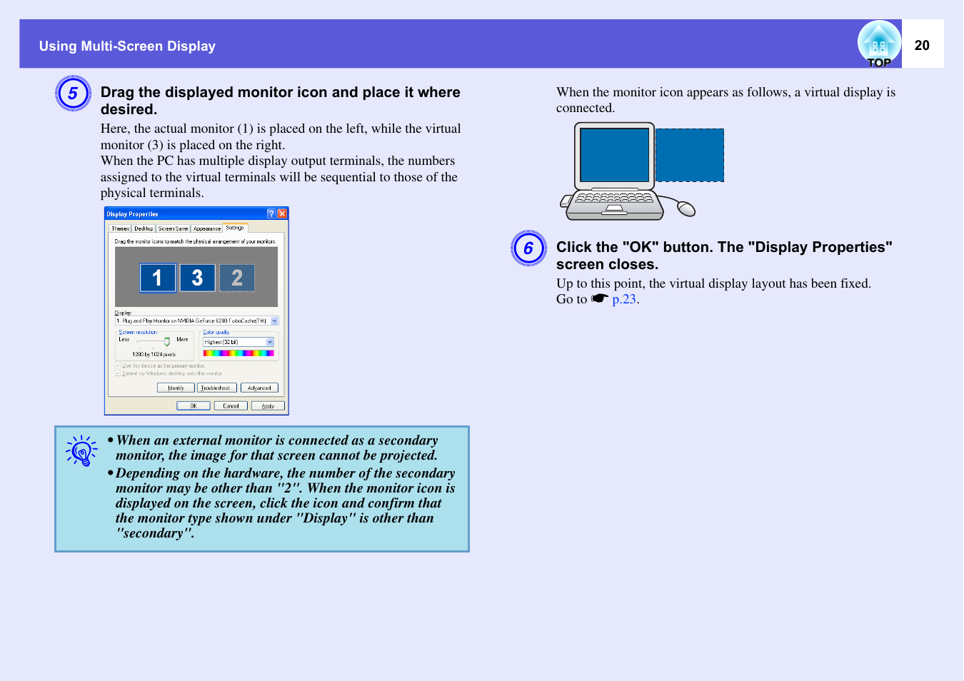 Epson EASYMP EMP-1705 User Manual | Page 20 / 100