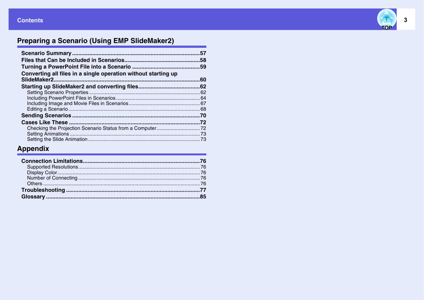 Epson EASYMP EMP-1705 User Manual | Page 3 / 100