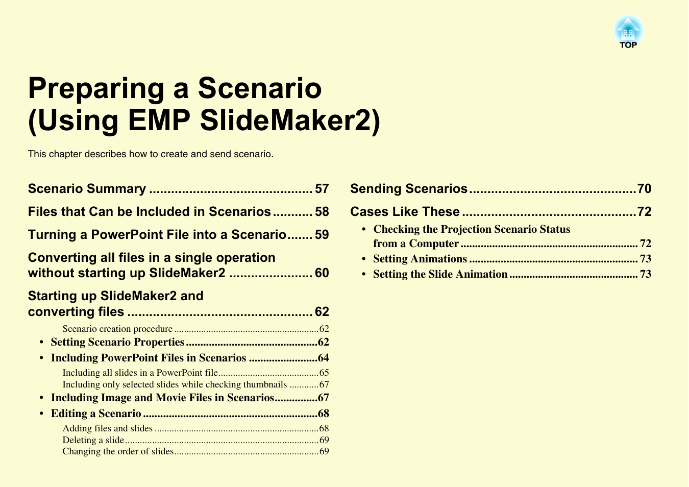 Preparing a scenario (using emp slidemaker2) | Epson EASYMP EMP-1705 User Manual | Page 56 / 100