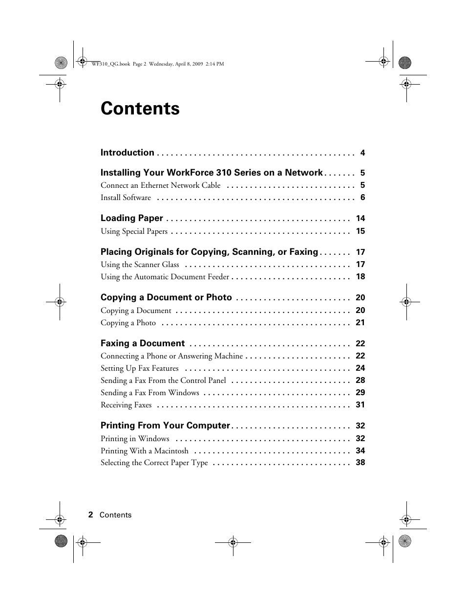 Epson WorkForce C362B User Manual | Page 2 / 64