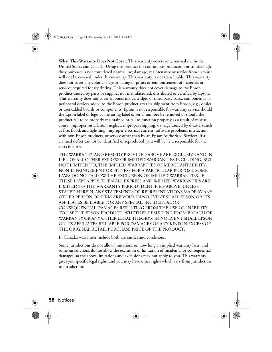Epson WorkForce C362B User Manual | Page 58 / 64