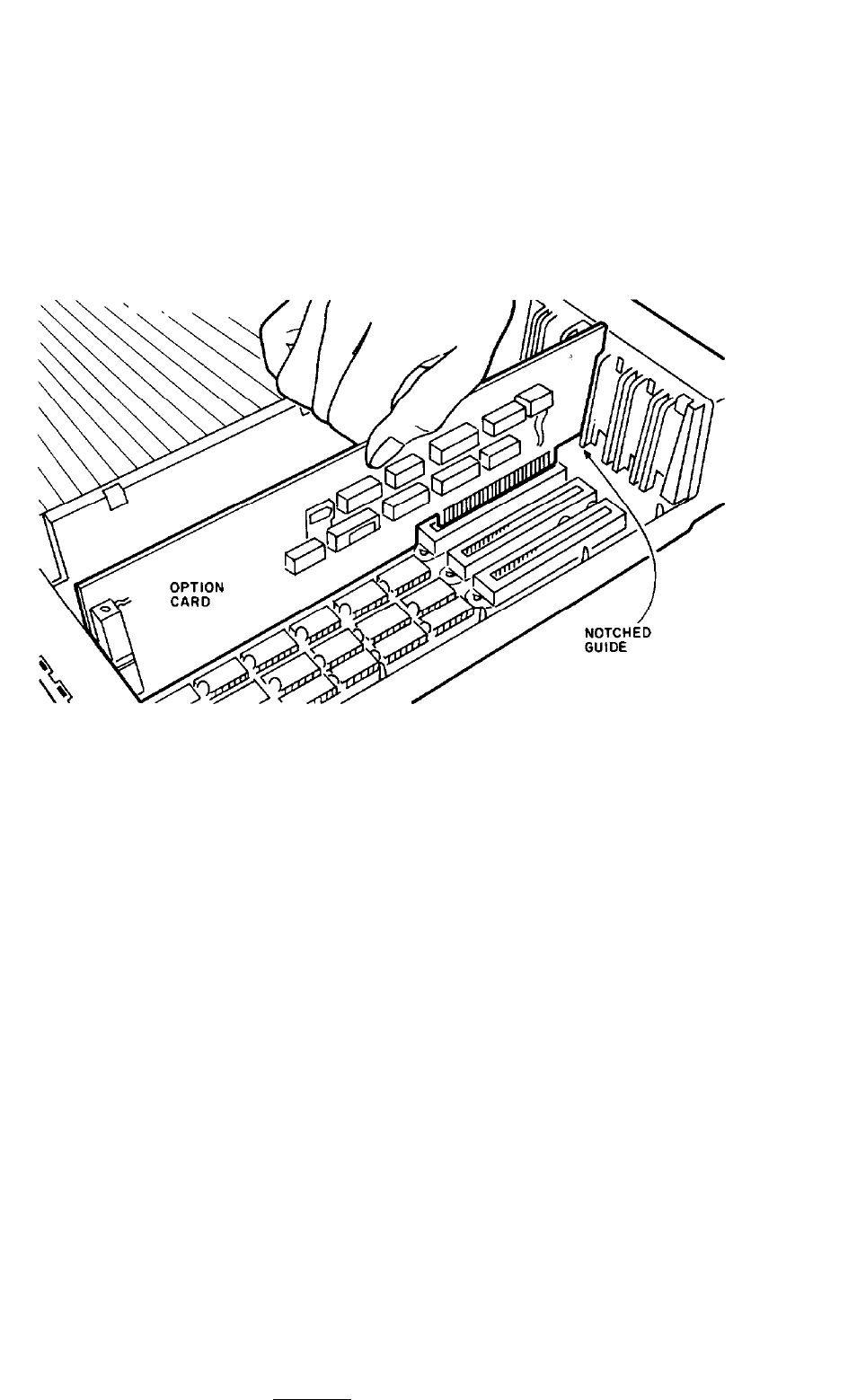 Inserting the option card, Removing an access slot | Epson QX-10 User Manual | Page 34 / 45