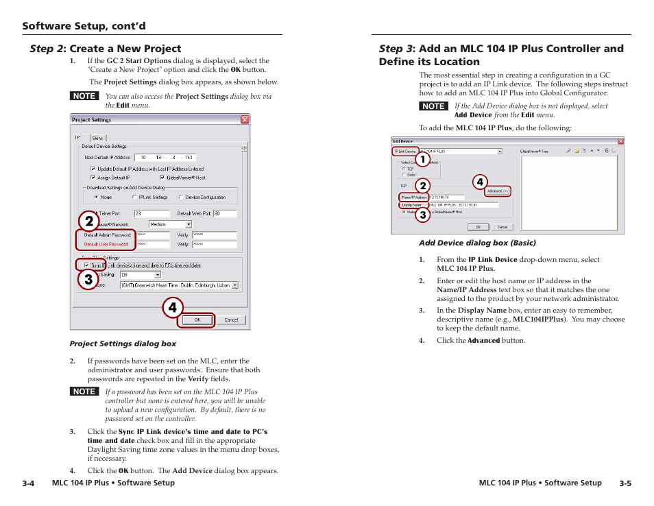 Step 2: create a new project, Step 2 : create a new project, Software setup, cont’d | Epson MediaLink Controller MLC 104 IP Plus User Manual | Page 16 / 26