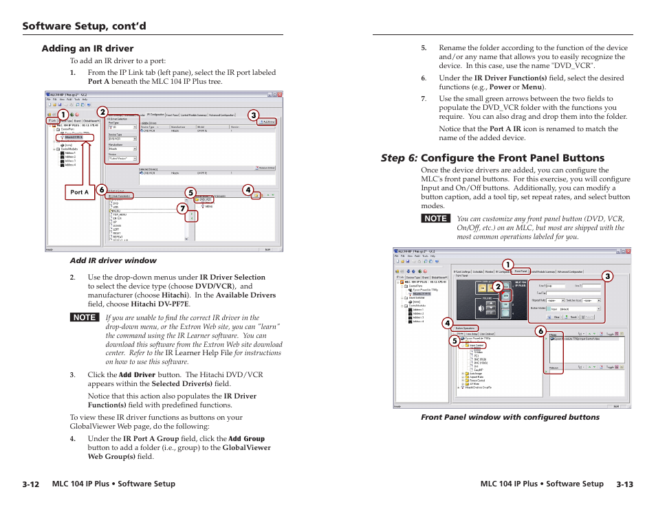 Adding an ir driver, Step 6: configure the front panel buttons, Adding an ir driver -12 | Software setup, cont’d | Epson MediaLink Controller MLC 104 IP Plus User Manual | Page 20 / 26