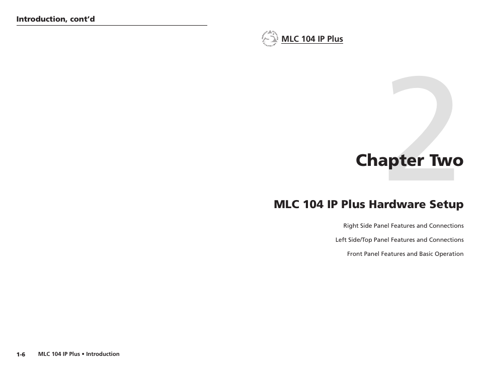 Chapter two, Mlc 104 ip plus hardware setup | Epson MediaLink Controller MLC 104 IP Plus User Manual | Page 8 / 26
