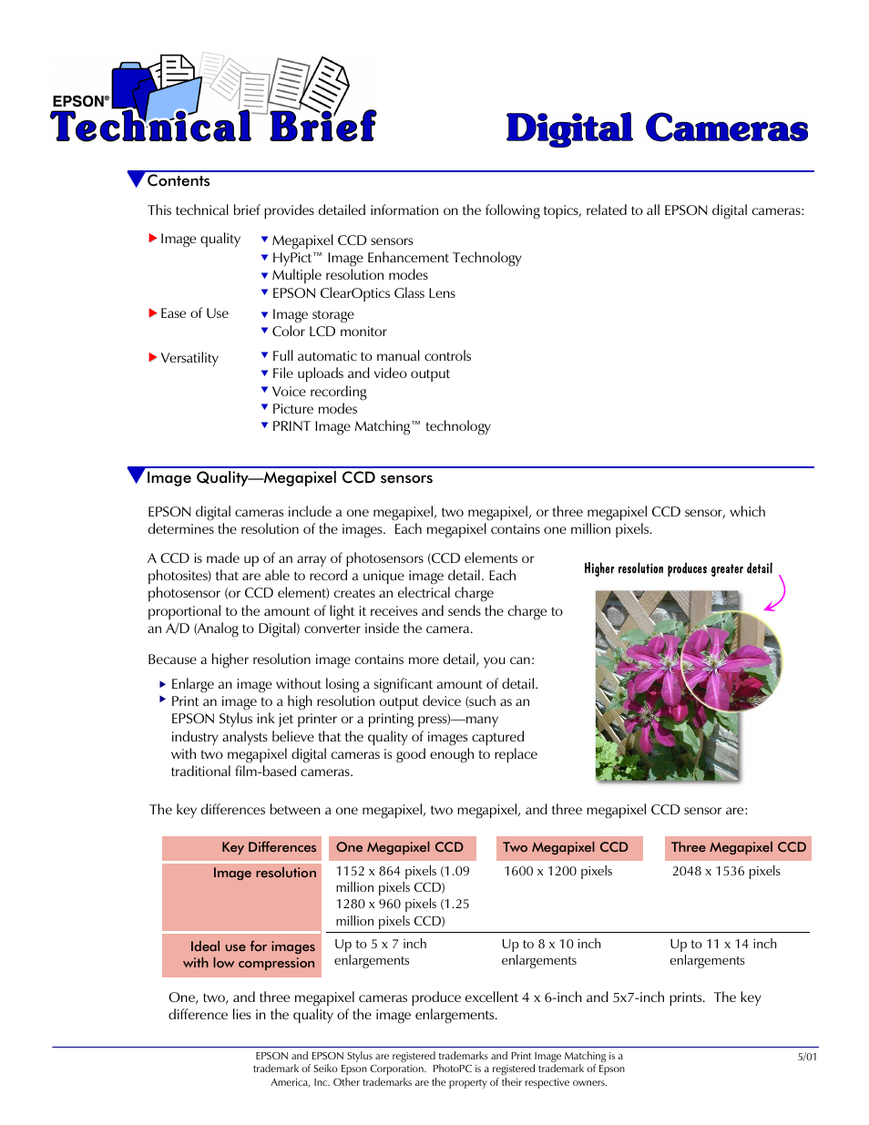 Epson Digital Camera 5/01EPSON User Manual | 8 pages