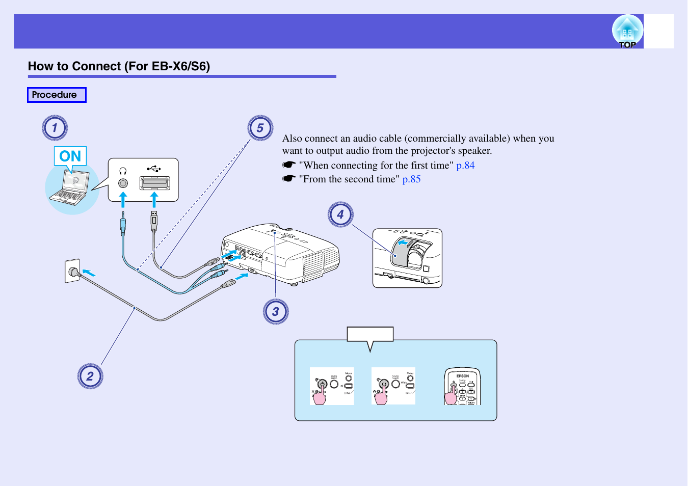 How to connect (for eb-x6/s6) | Epson EB X6 User Manual | Page 83 / 116