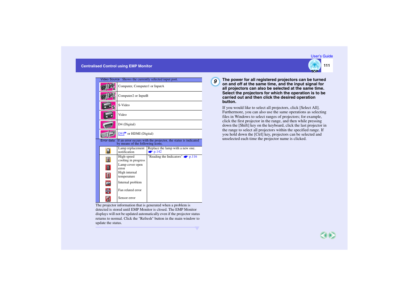 Epson EMP-7950 User Manual | Page 112 / 165
