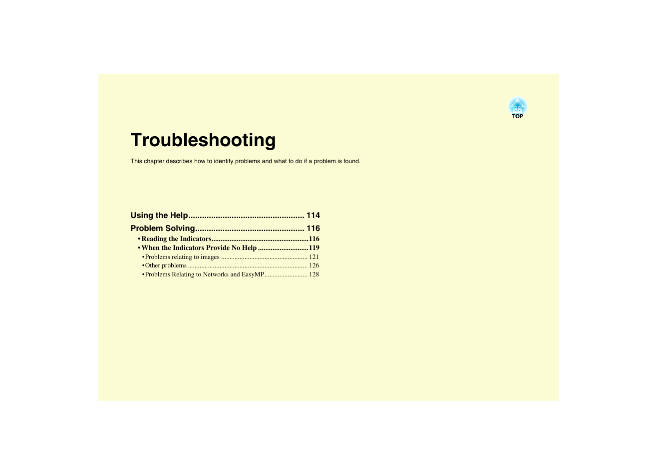 Troubleshooting | Epson EMP-7950 User Manual | Page 114 / 165