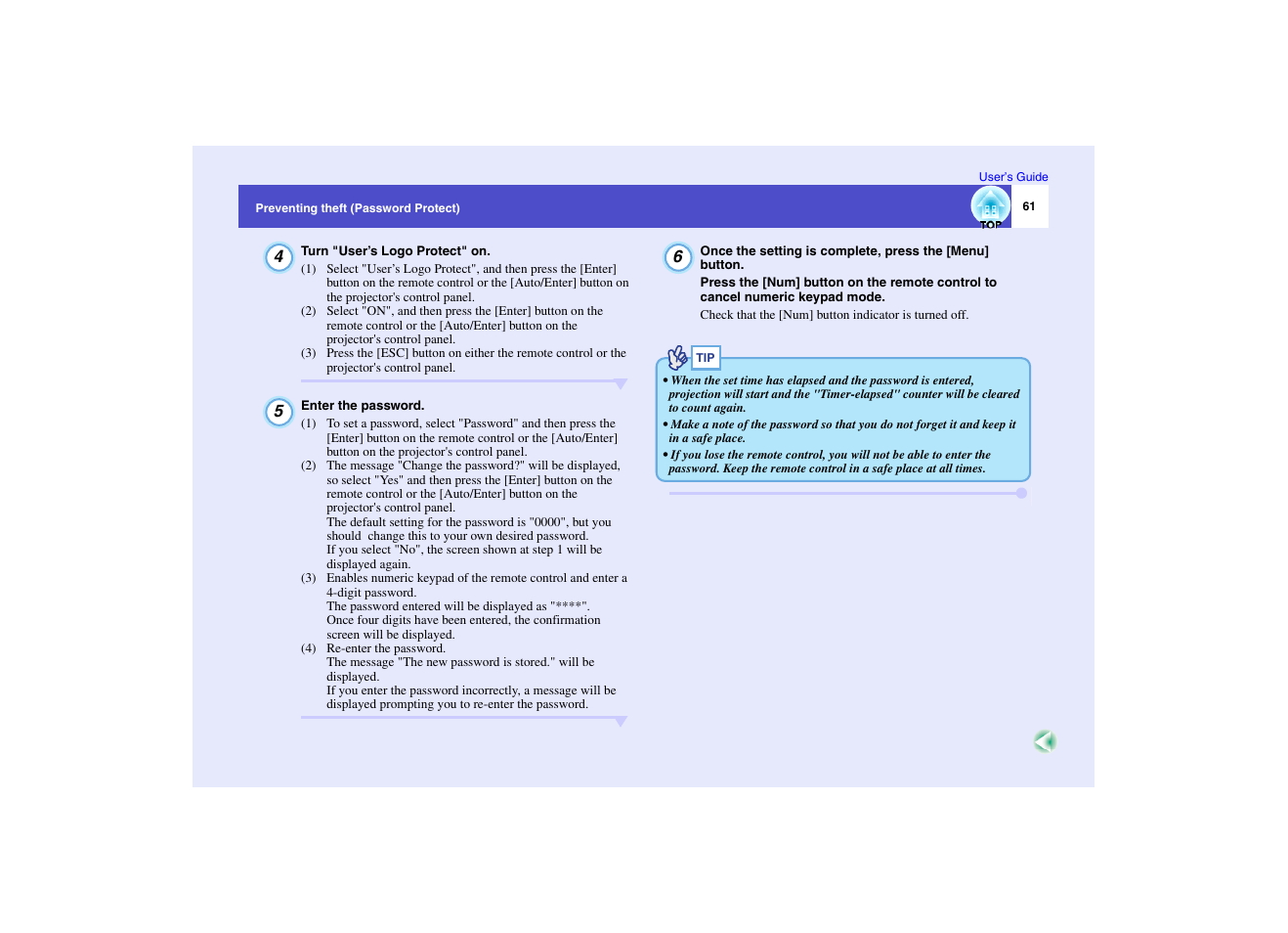 Epson EMP-7950 User Manual | Page 62 / 165