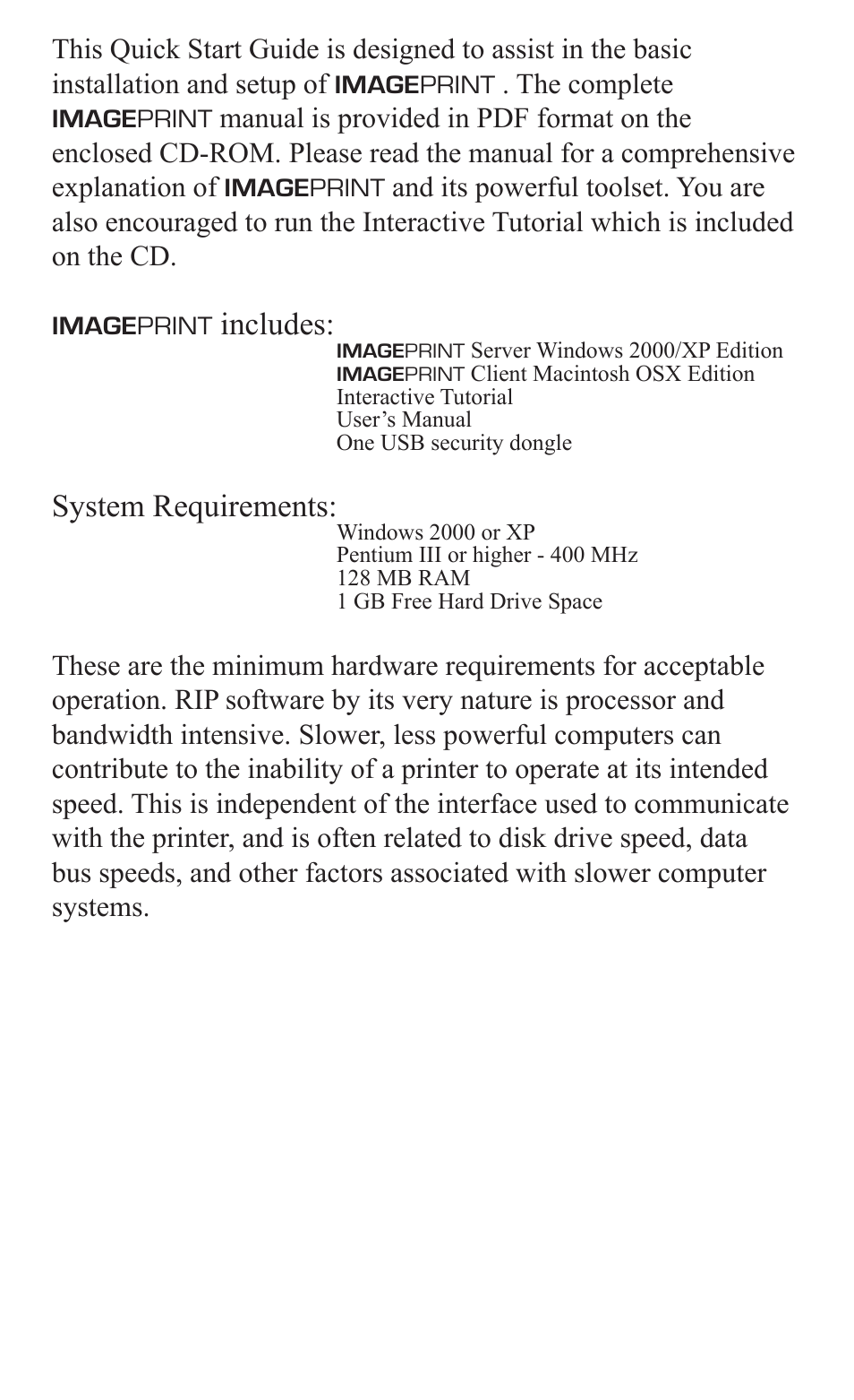 Includes, System requirements | Epson 2000/XP User Manual | Page 2 / 11