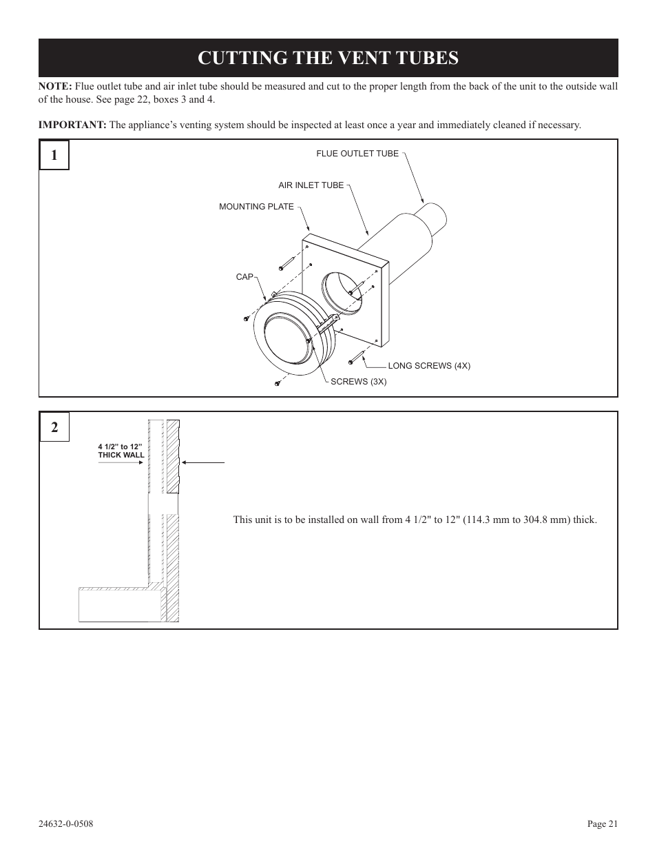 Cutting the vent tubes | Epson HWDV080DV(N User Manual | Page 21 / 48